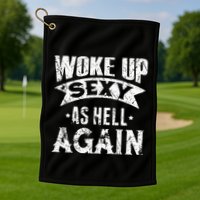 Witch Security Funny Saying Retro Golf Towel