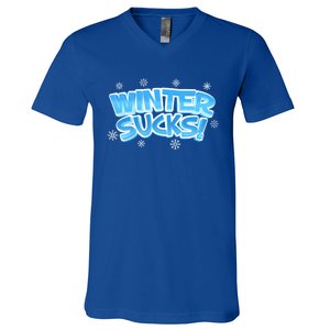 Winter Sucks Funny Christmas Gift V-Neck T-Shirt