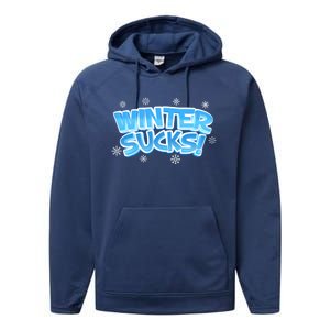 Winter Sucks Funny Christmas Gift Performance Fleece Hoodie