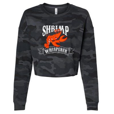 Whisperer Shrimp Funny Fisherman Shrimp Lover Cropped Pullover Crew