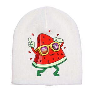 Watermelon Sunglasses Funny Vacation Summer Camp Short Acrylic Beanie