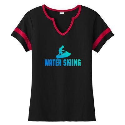 Water Skiing Funny Water Skier Gift Ladies Halftime Notch Neck Tee