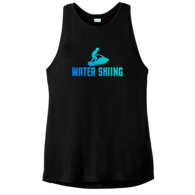 Water Skiing Funny Water Skier Gift Ladies PosiCharge Tri-Blend Wicking Tank