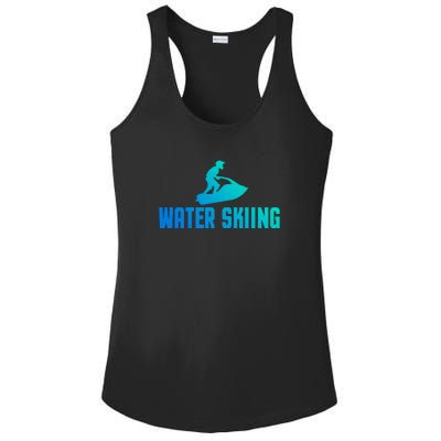 Water Skiing Funny Water Skier Gift Ladies PosiCharge Competitor Racerback Tank