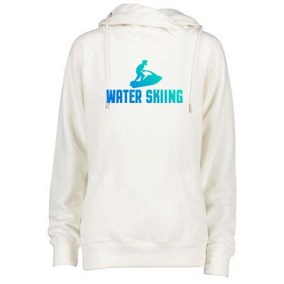 Water Skiing Funny Water Skier Gift Womens Funnel Neck Pullover Hood