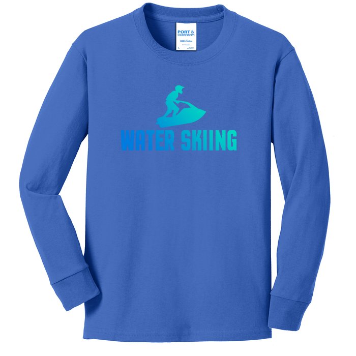 Water Skiing Funny Water Skier Gift Kids Long Sleeve Shirt