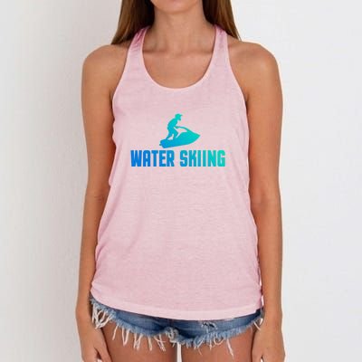 Water Skiing Funny Water Skier Gift Women's Knotted Racerback Tank