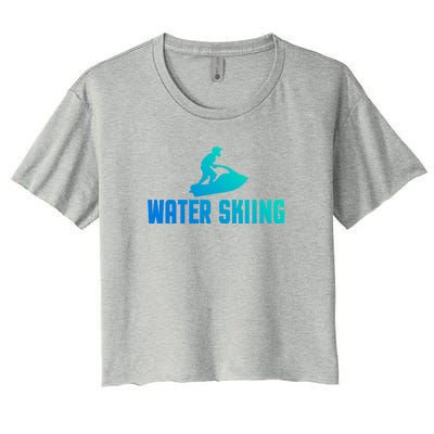 Water Skiing Funny Water Skier Gift Women's Crop Top Tee