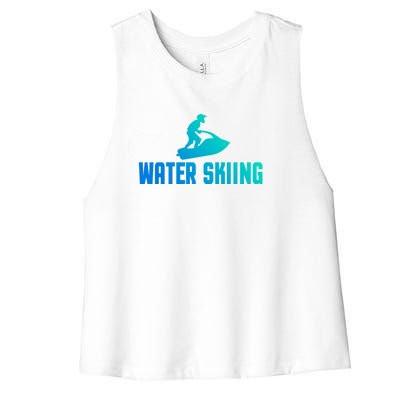 Water Skiing Funny Water Skier Gift Women's Racerback Cropped Tank