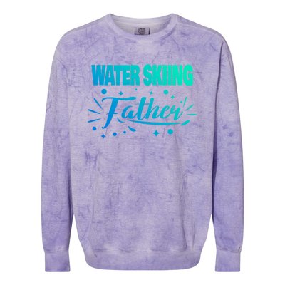 Water Skiing Father Water Skier Gift Colorblast Crewneck Sweatshirt