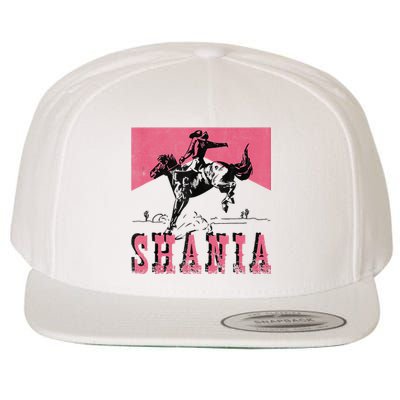 Western Shania First Name Punchy Cow Cow Rodeo Style Wool Snapback Cap