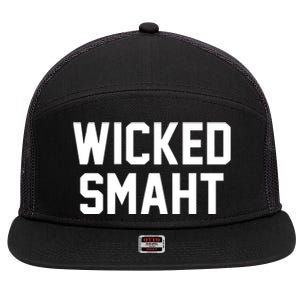 Wicked Smaht Funny 7 Panel Mesh Trucker Snapback Hat