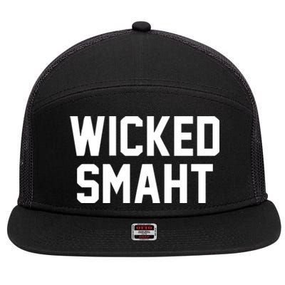 Wicked Smaht Funny 7 Panel Mesh Trucker Snapback Hat