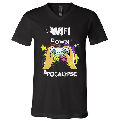 Wifi Sayings Gamer Gifts Gaming Video Games Game V-Neck T-Shirt