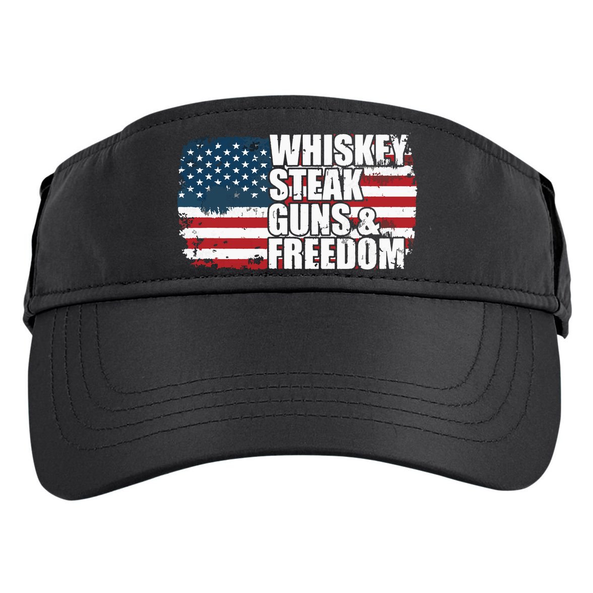 Whiskey Steak Guns And Freedom Patriotic Flag 4th Of July Adult Drive Performance Visor