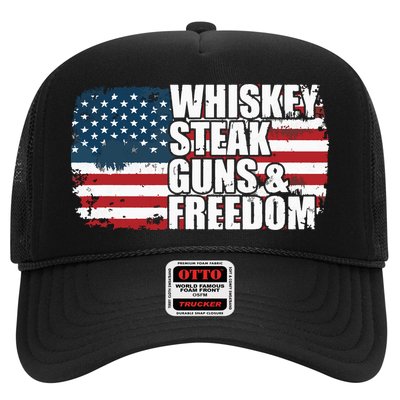 Whiskey Steak Guns And Freedom Patriotic Flag 4th Of July Trucker Hat