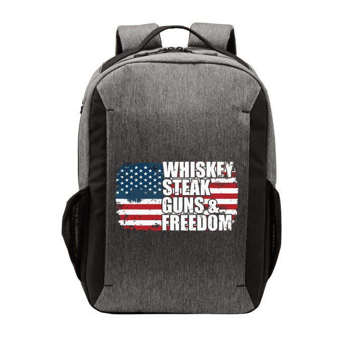 Whiskey Steak Guns And Freedom Patriotic Flag 4th Of July Vector Backpack