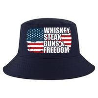 Whiskey Steak Guns And Freedom Patriotic Flag 4th Of July Cool Comfort Performance Bucket Hat