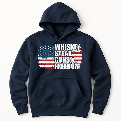 Whiskey Steak Guns And Freedom Patriotic Flag 4th Of July Hoodie