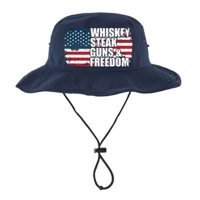 Whiskey Steak Guns And Freedom Patriotic Flag 4th Of July Bucket Hat
