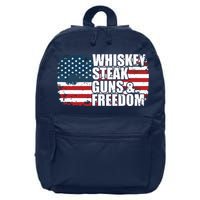 Whiskey Steak Guns And Freedom Patriotic Flag 4th Of July 16 in Basic Backpack