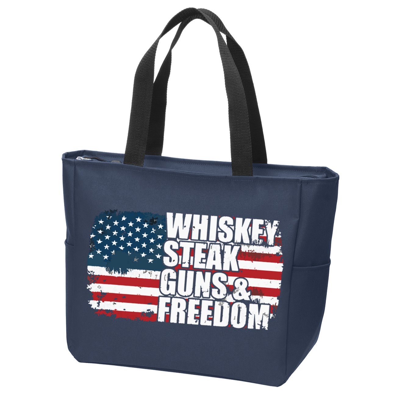 Whiskey Steak Guns And Freedom Patriotic Flag 4th Of July Zip Tote Bag