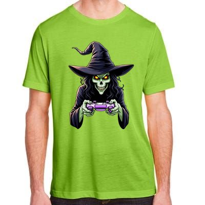 Witch Skeleton Gamer Halloween Monster Gaming Cool Gift Adult ChromaSoft Performance T-Shirt