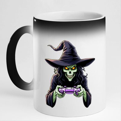 Witch Skeleton Gamer Halloween Monster Gaming Cool Gift 11oz Black Color Changing Mug