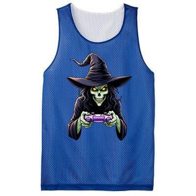 Witch Skeleton Gamer Halloween Monster Gaming Cool Gift Mesh Reversible Basketball Jersey Tank