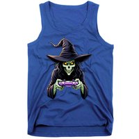 Witch Skeleton Gamer Halloween Monster Gaming Cool Gift Tank Top