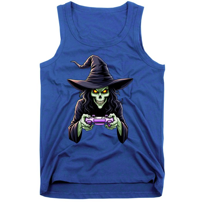 Witch Skeleton Gamer Halloween Monster Gaming Cool Gift Tank Top