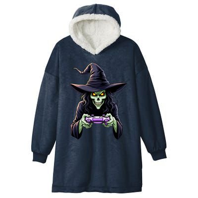 Witch Skeleton Gamer Halloween Monster Gaming Cool Gift Hooded Wearable Blanket