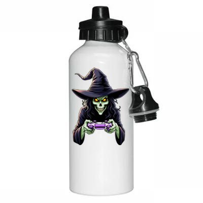 Witch Skeleton Gamer Halloween Monster Gaming Cool Gift Aluminum Water Bottle