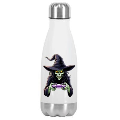 Witch Skeleton Gamer Halloween Monster Gaming Cool Gift Stainless Steel Insulated Water Bottle