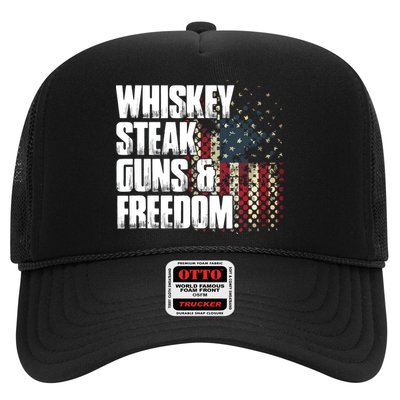 Whiskey Steak Guns Freedom Patriotic Flag Gift Trucker Hat