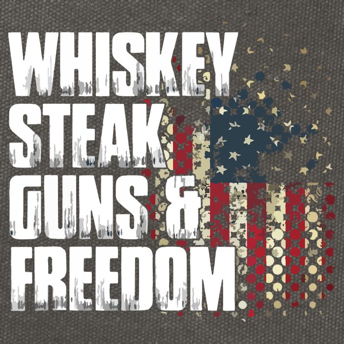 Whiskey Steak Guns Freedom Patriotic Flag Gift Cotton Canvas Backpack