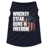 Whiskey Steak Guns Freedom Patriotic Flag Gift Doggie Tank