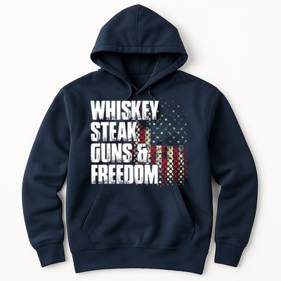 Whiskey Steak Guns Freedom Patriotic Flag Gift Hoodie
