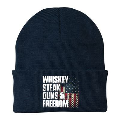Whiskey Steak Guns Freedom Patriotic Flag Gift Beanie
