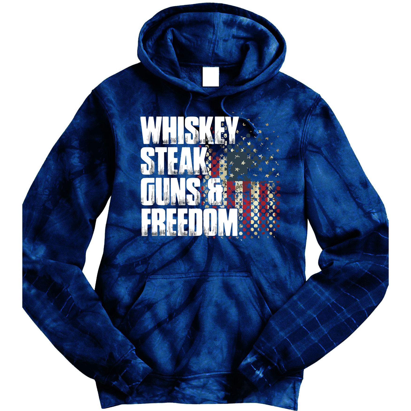 Whiskey Steak Guns Freedom Patriotic Flag Gift Tie Dye Hoodie