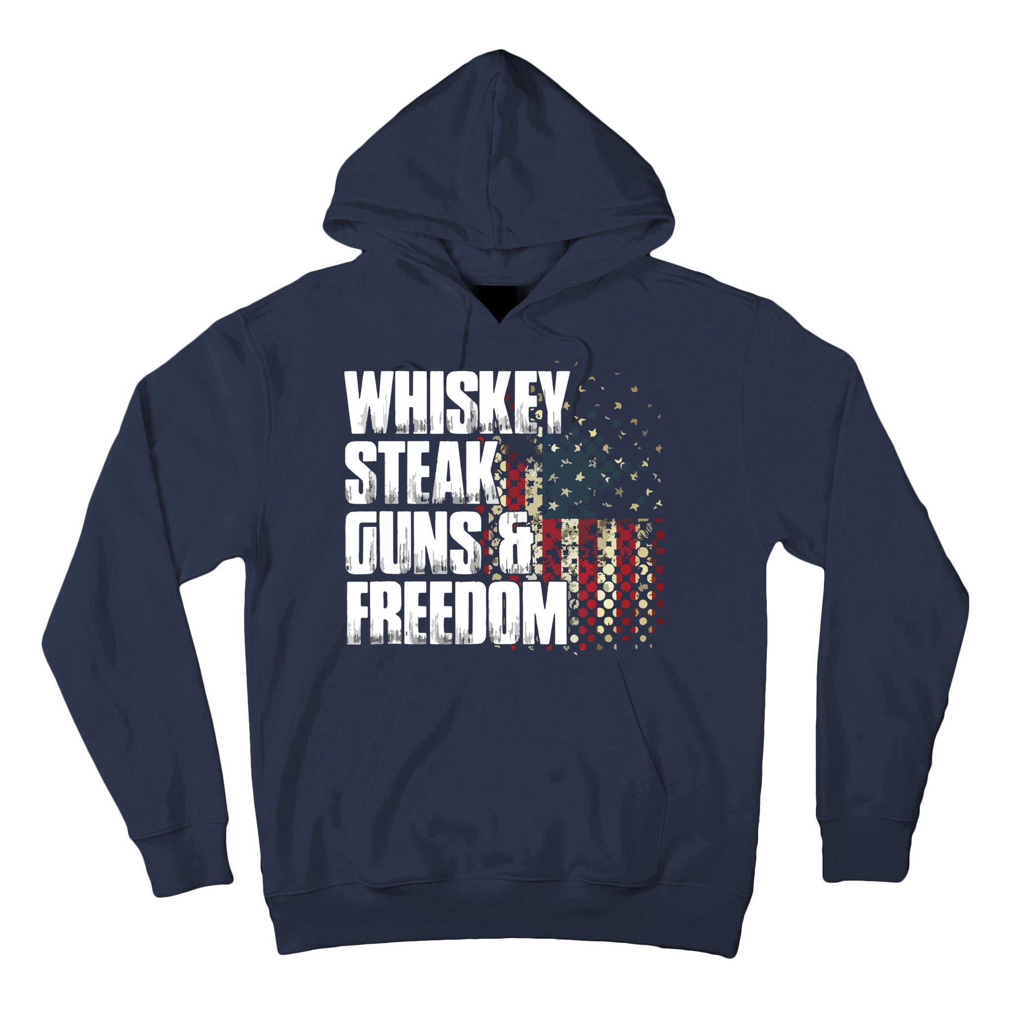 Whiskey Steak Guns Freedom Patriotic Flag Gift Tall Hoodie