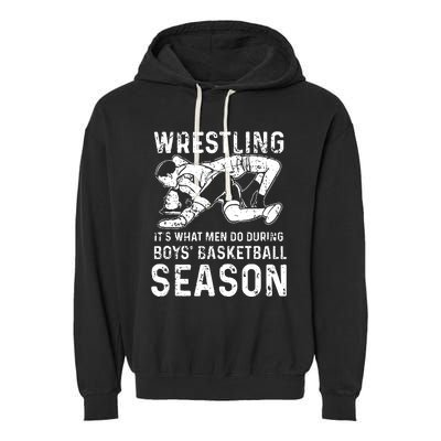 Wrestling Season Gift Garment-Dyed Fleece Hoodie