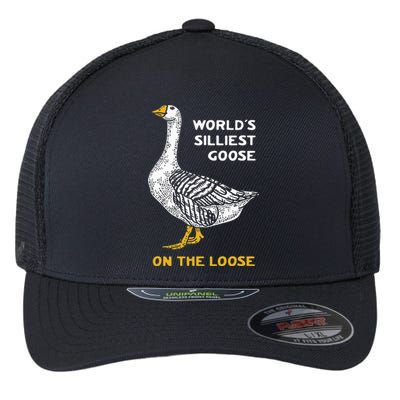 Worlds Silliest Goose On The Loose Funny Flexfit Unipanel Trucker Cap