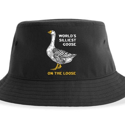 Worlds Silliest Goose On The Loose Funny Sustainable Bucket Hat