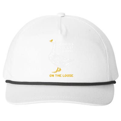 Worlds Silliest Goose On The Loose Funny Snapback Five-Panel Rope Hat