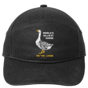 Worlds Silliest Goose On The Loose Funny 7-Panel Snapback Hat