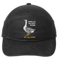 Worlds Silliest Goose On The Loose Funny 7-Panel Snapback Hat