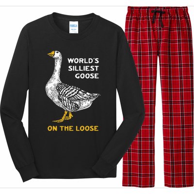 Worlds Silliest Goose On The Loose Funny Long Sleeve Pajama Set