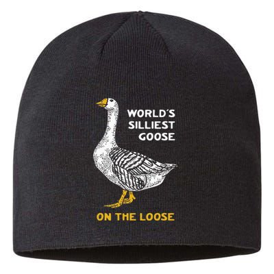 Worlds Silliest Goose On The Loose Funny Sustainable Beanie