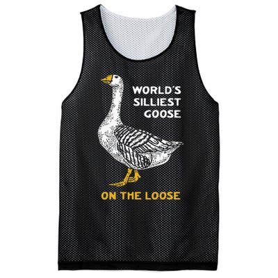 Worlds Silliest Goose On The Loose Funny Mesh Reversible Basketball Jersey Tank